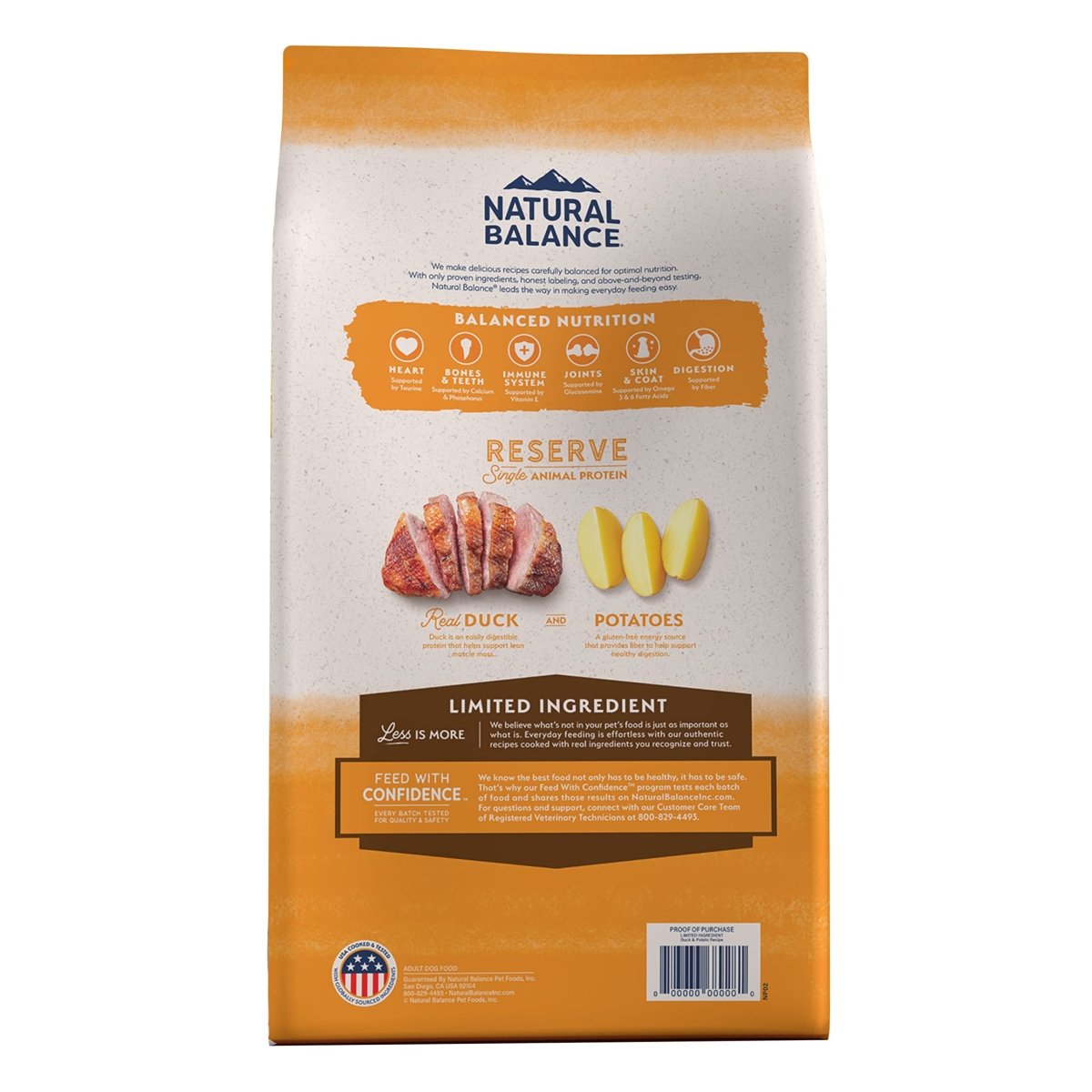 Natural Balance Limited Ingredient Adult Grain - Free Dry Dog Food, Reserve Duck & Potato Recipe, 12 Pound - 723633777414