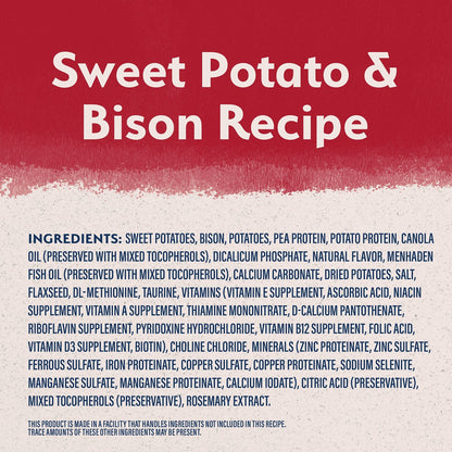 Natural Balance Limited Ingredient Adult Grain - Free Dry Dog Food, Reserve Sweet Potato & Bison Recipe, 22 Pound (Pack of 1)