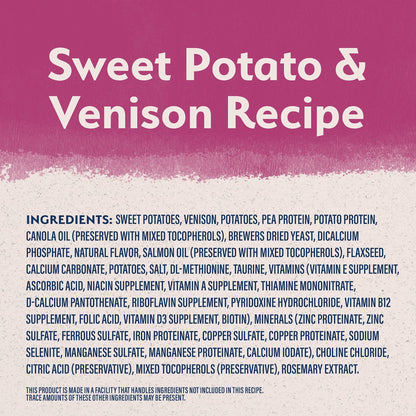 Natural Balance Limited Ingredient Adult Grain - Free Dry Dog Food, Reserve Sweet Potato & Venison Recipe, 4 Pound (Pack of 1)