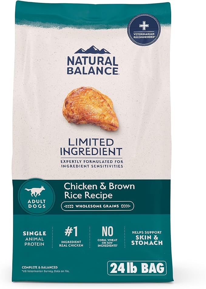 Natural balance limited ingredient chicken and brown rice 24 lb