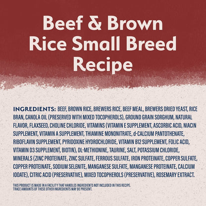 Natural Balance Limited Ingredient Small - Breed Adult Dry Dog Food with Healthy Grains, Beef & Brown Rice, 4 Pound - 723633014144