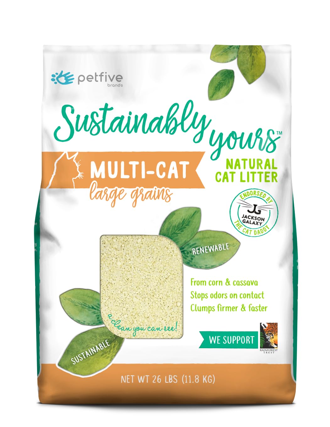 Natural Cat Litter, Large Grains, 26 lbs