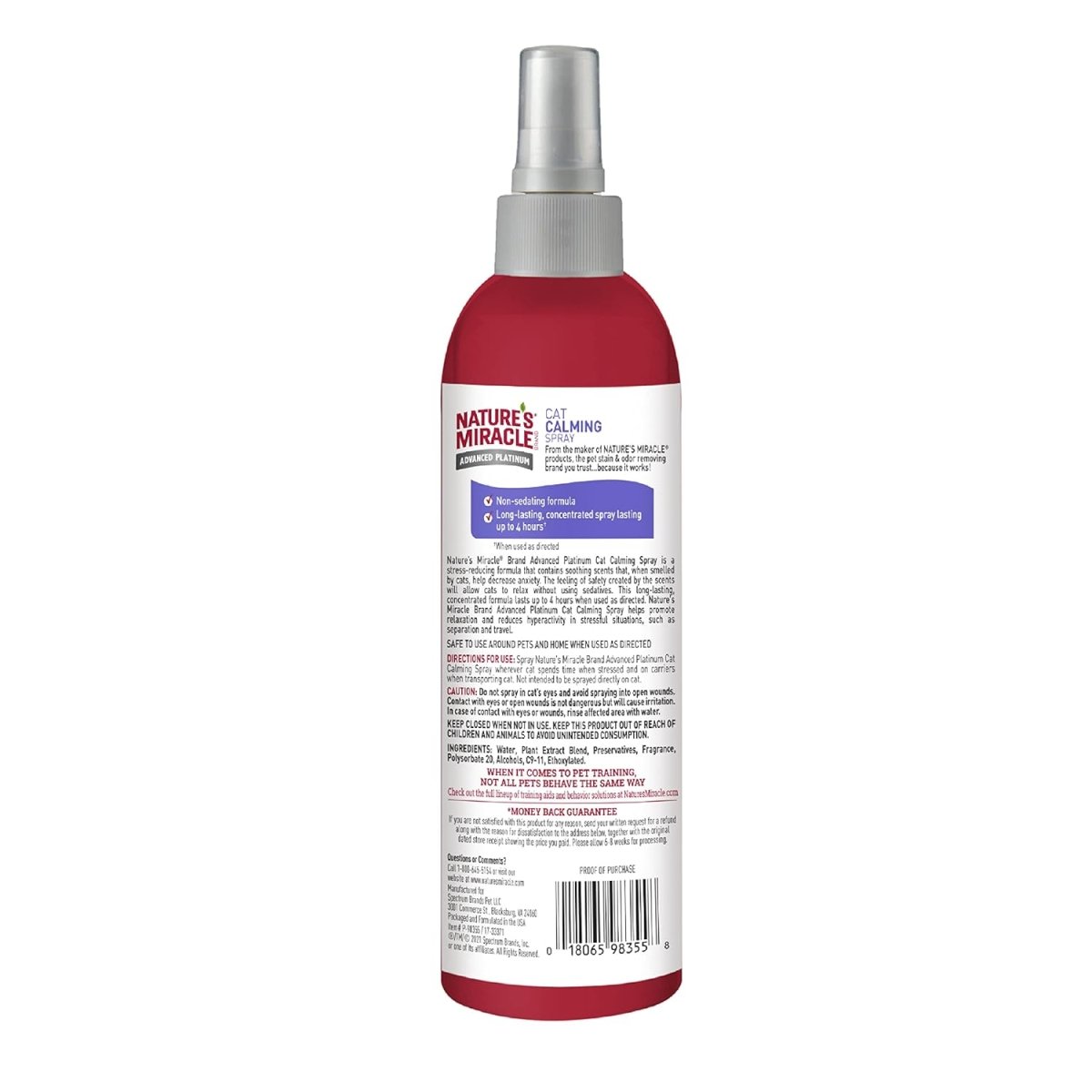 Nature's Miracle Cat Calming Spray, 8 Ounces, Stress - Reducing Formula for Cats - cat calming spray - 018065983558