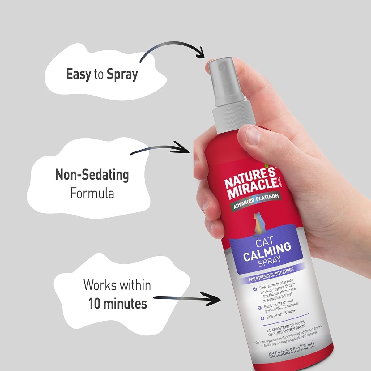 Nature's Miracle Cat Calming Spray, 8 Ounces, Stress - Reducing Formula for Cats - cat calming spray - 018065983558