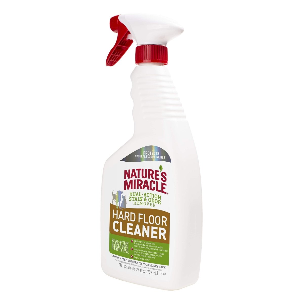 Nature's Miracle Hard Floor Cleaner, Dual - Action Stain & Odor Remover, Protects Natural Floor Finishes, 24 oz  018065982254