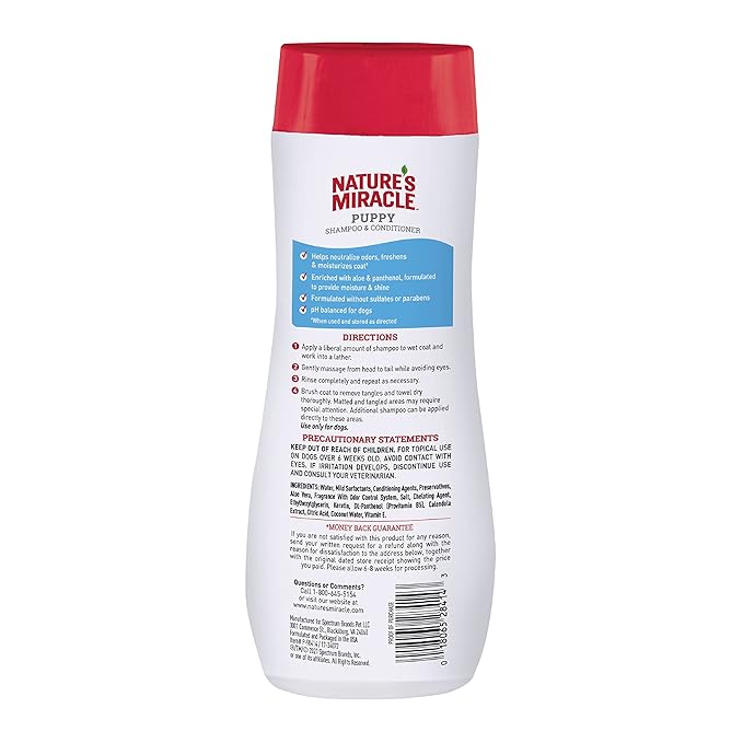 Natures miracle puppy shampoo & conditioner 16oz shampoo dog shampoo