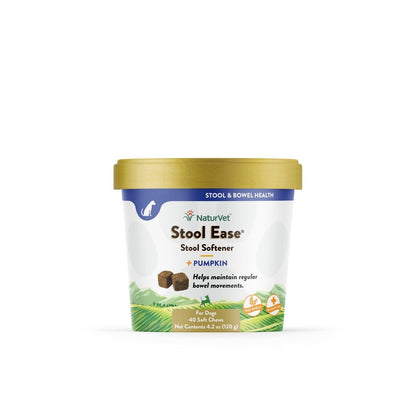 NaturVet Stool Ease for Dogs – 40 Soft Chews – Helps Maintain Regular Bowel Movements – Enhanced with Sugar Beet Pulp, Flaxseed & Psyllium Husk – 40 Day Supply