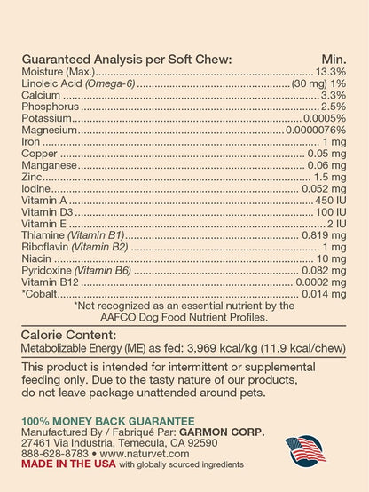 NaturVet VitaPet Adult Daily Vitamins Plus Breath Aid for Adult Dogs - 60 ct Soft Chews - Made in The USA with Globally Source Ingredients - dog supplement - 797801036870