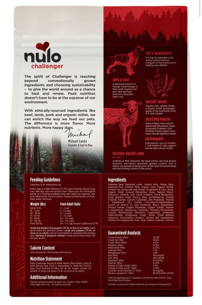 Nulo Challenger Puppy & Adult Alpine Ranch Beef, Lamb & Pork Dry Dog Food, 4.5 - lb bag