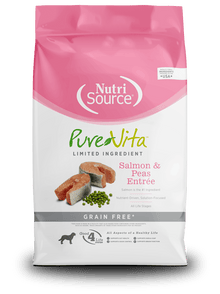 Nutrisource pure vita grain free salmon & peas entree dry dog food kibble 25lbs