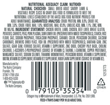 Nutro Natural Choice Small Breed Adult Savory Lamb And Vegetable Slices In Gravy Tray - 3.5 Oz. (100 G)