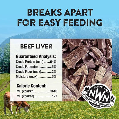 NWN northwest naturals raw rewards beef liver freeze dried dog treats 10oz