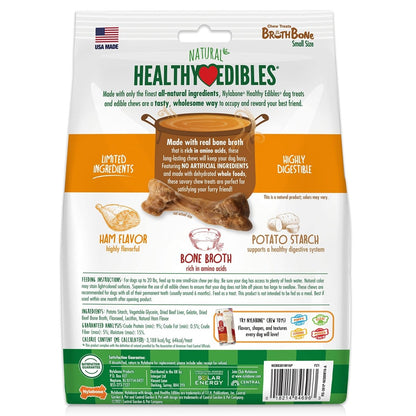 Nylabone Healthy Edibles Broth Bone All Natural Dog Treats Made With Real Bone Broth Small/Regular (16 count)