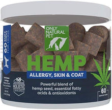 Only Natural Pet Allergy Skin & Coat Hemp Soft Chews - Allergy Immune Bites for Dogs - Omega 3 Supplement - Hemp Oil - Calming Treats for Itchy Skin Relief - Hot Spot