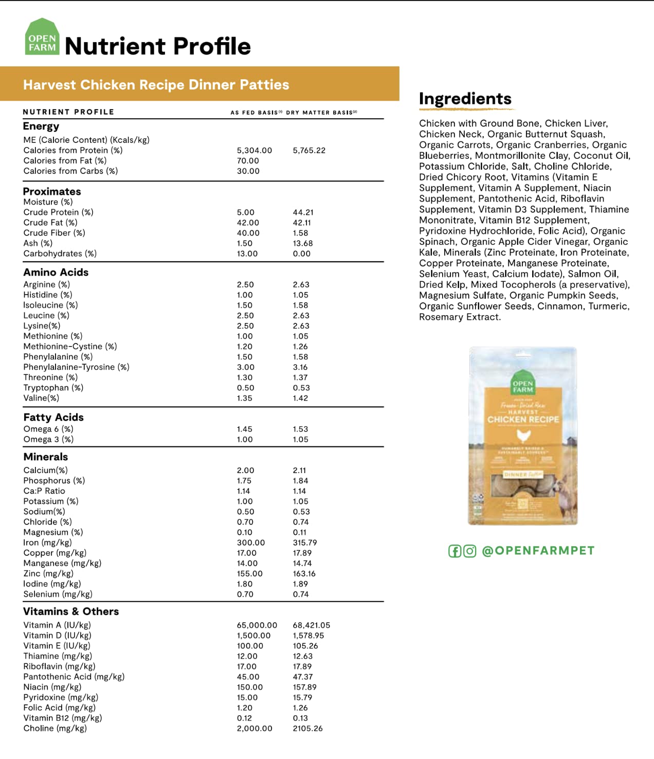 Open Farm Ancient Grains Dry Dog Food – Harvest Chicken Recipe with Wholesome Grains, 11 lb Bag