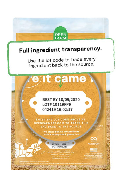 Open Farm Ancient Grains Dry Dog Food – Harvest Chicken Recipe with Wholesome Grains, 11 lb Bag