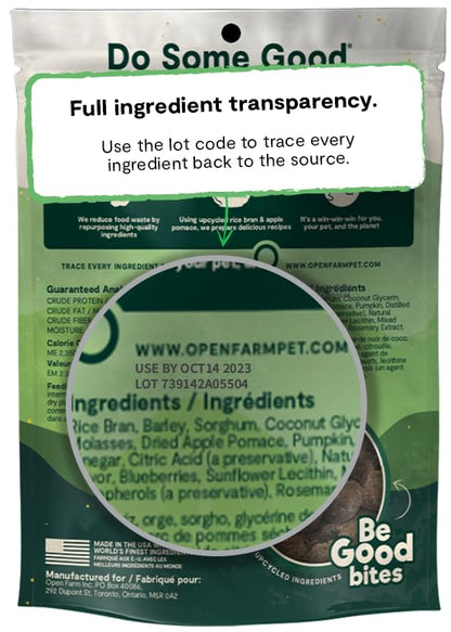 Open Farm Dehydrated Dog Treats, Gently Cooked Recipe with Natural Simple Ingredients and No Artificial Flavors or Preservatives (1 Pack Training Treats Plant & Pumpkin)