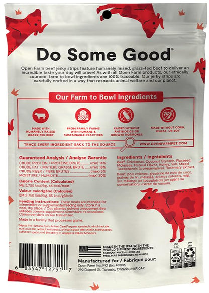 Open Farm Dehydrated Grain - Free Dog Treats, Gently Cooked Recipe with Natural Simple Ingredients and No Artificial Flavors or Preservatives (1 Pack Beef Jerky)