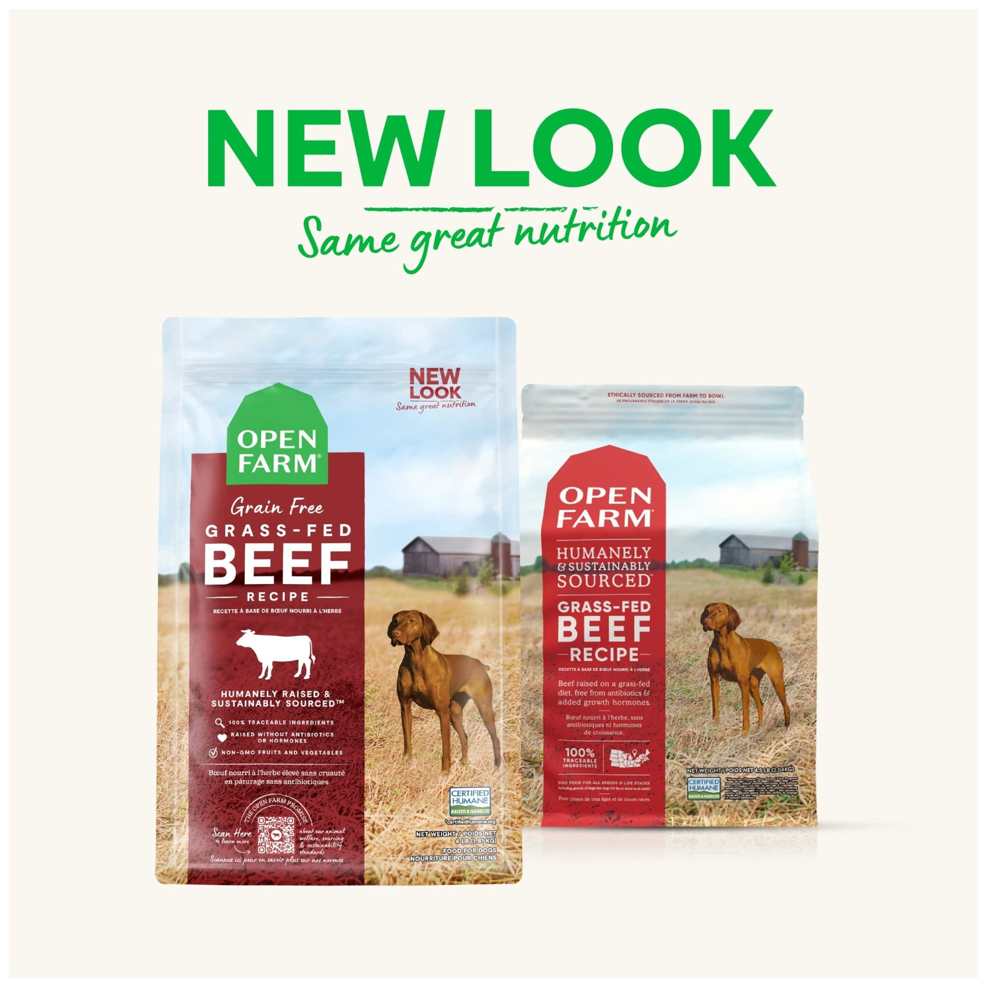 Open Farm Grass - Fed Beef Grain - Free Dry Dog Food – 100% Humanely Raised Wagyu Recipe with Non - GMO Superfoods (4 lbs)