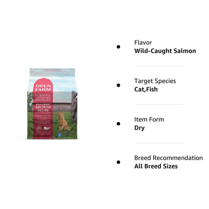 Open Farm Wild - Caught Salmon Grain - Free Dry Cat Food - No Artificial Flavors or Preservatives - 4 lbs