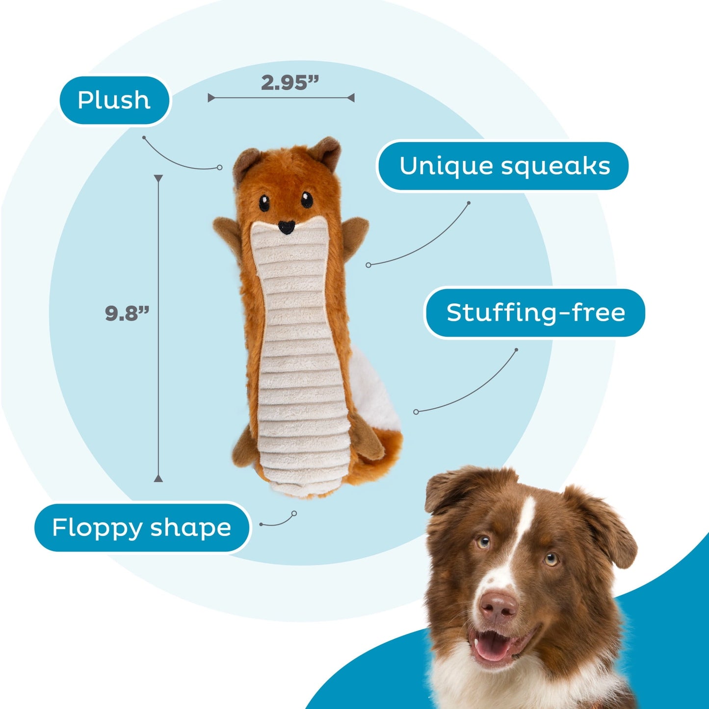 Outward hound stuffing free two squeakers dog toy