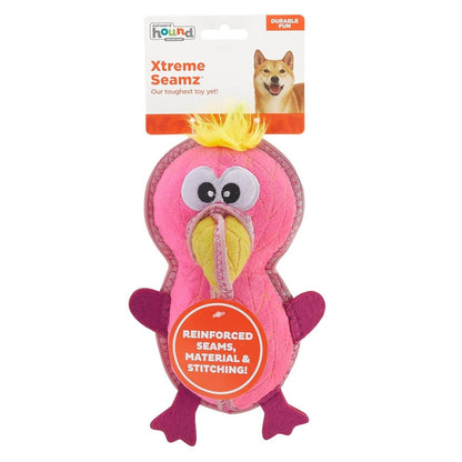 Outward Hound Xtreme Seamz Flamingo Squeaky Durable Dog Toy