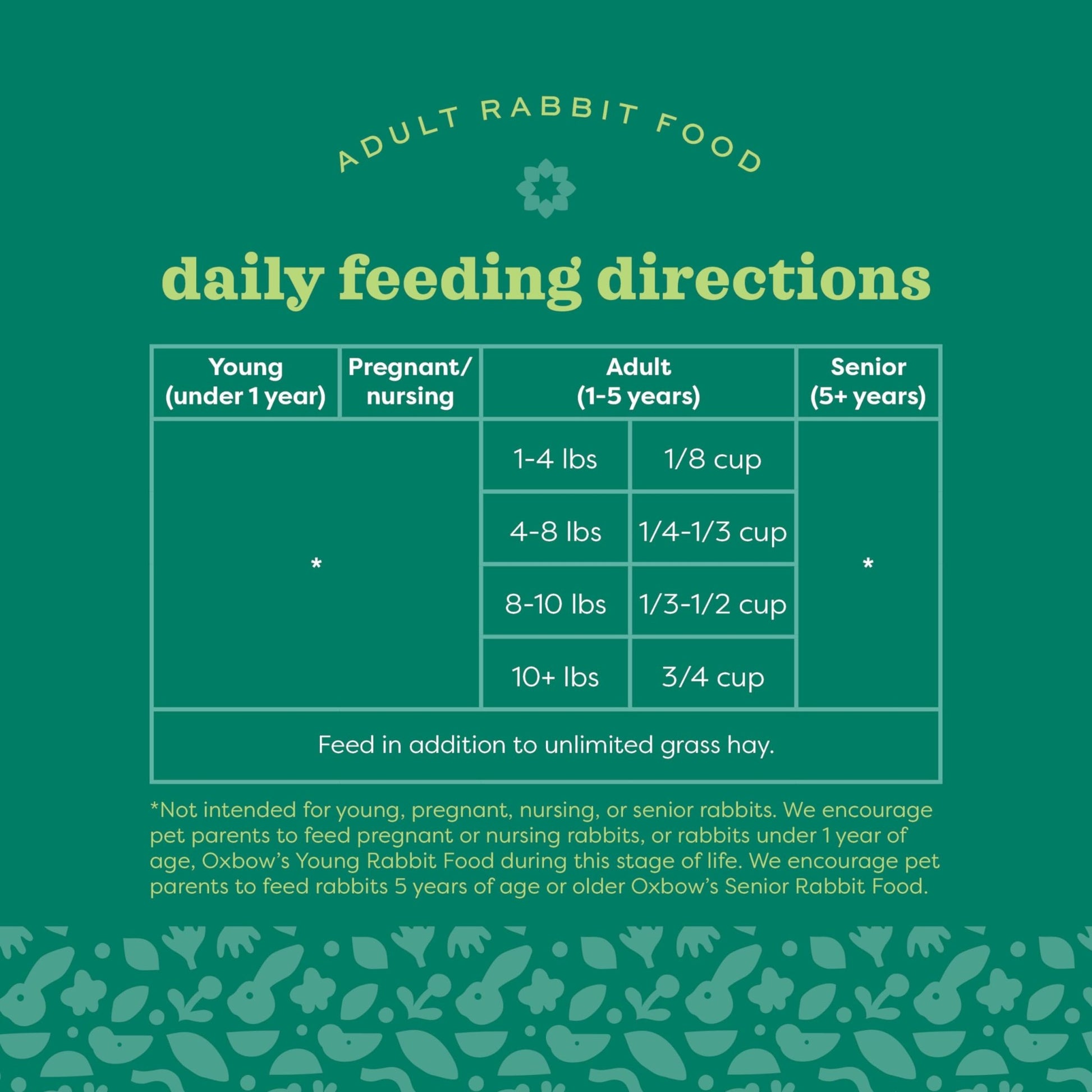 Oxbow Animal Health Garden Select Adult Rabbit Food, Garden - Inspired Recipe for Adult Rabbits, No Soy or Wheat, Non - GMO, Made in The USA, 4 lb Bag