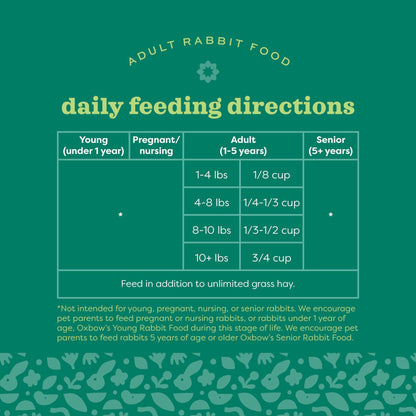 Oxbow Animal Health Garden Select Adult Rabbit Food, Garden - Inspired Recipe for Adult Rabbits, No Soy or Wheat, Non - GMO, Made in The USA, 4 lb Bag