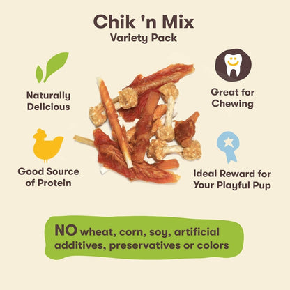 Pet ‘n Shape - Chik ‘n Mix Variety Pack – Natural Chicken Puppy Treat Mix, Dog Rewards and Snacks – 16 Ounces