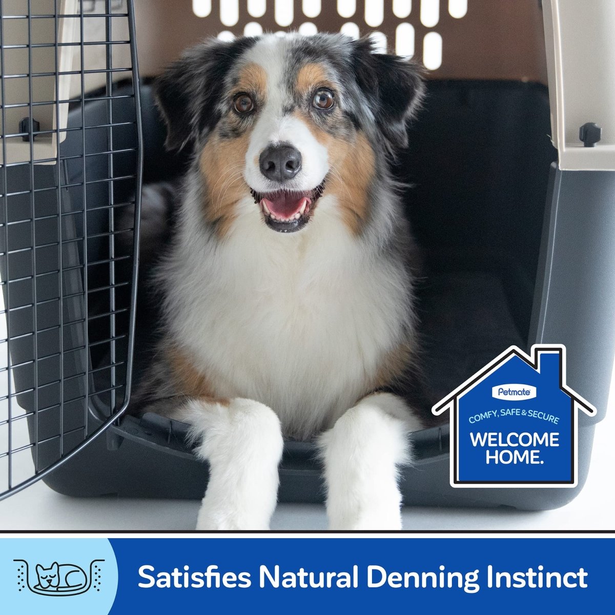 Petmate Vari Dog Kennel Portable Dog Crate for 10 - 20lbs Pets - Taupe & Black