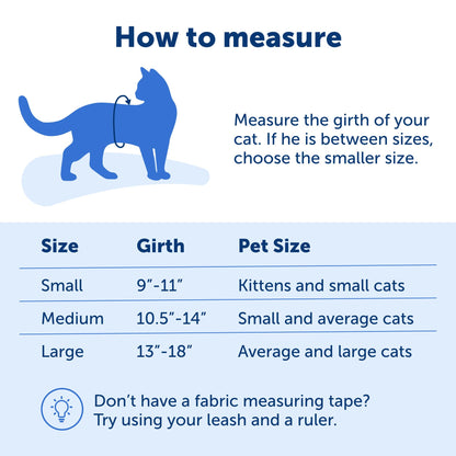 PetSafe Come with Me Kitty Harness and Bungee Leash, Small, Royal Blue