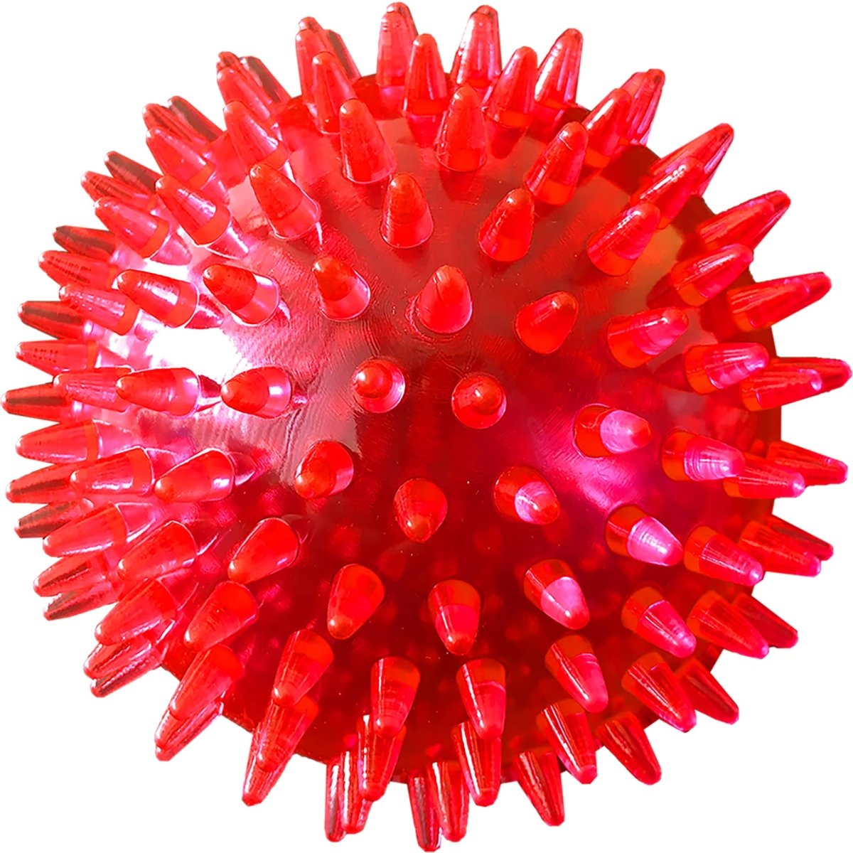 PetSport 4" Gorilla Spiky Squeaker Ball Dog Toy - Large | Play Fetch with Durable TPR Rubber | Cleans Teeth, Promotes Good Dental and Gum Health for Your Pet, Colors Will Vary