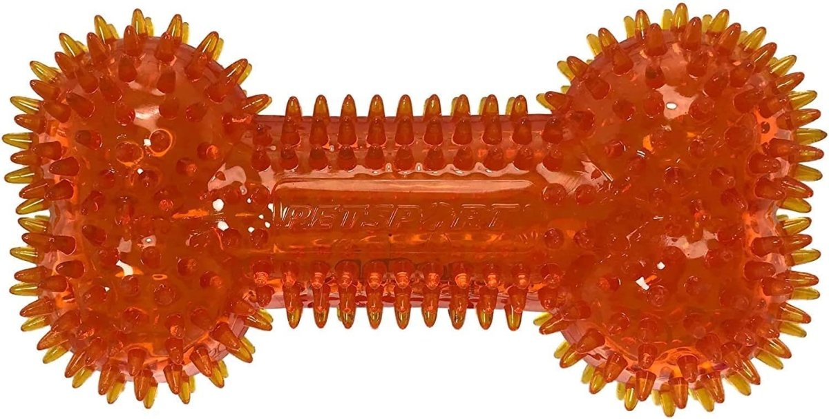 PetSport 7.5" Gorilla Spiky Squeaker Bone Dog Toy (3 Pack) - Large | Vanilla Scented Super Durable TPR Rubber That Floats | Maintain Dental Health for Your Pet, Colors Will Vary