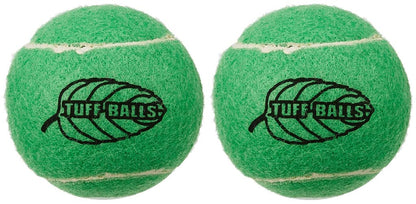 PetSport Mint Tuff Ball Dog Toys | 2 Pack Medium (2.5") Pet Safe Felt & Durable Rubber Tennis Balls | Play Fetch, Chuck or Toss at Dog Park | Natural Spearmint Flavor & Scent