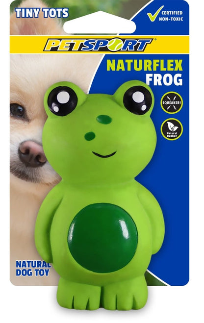 PetSport Naturflex Tiny Tots Small Frog Latex Dog Chew Toy | All - Natural Soft, Squeaky, Non - Toxic Rubber Chew Toy | Safe for Indoor Play | 4.5"