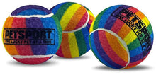 PetSport Rainbow Squeak Tennis Ball Dog Toys | 3 Pack Small (1.8") Pet Safe Felt & Extra - Thick Rubber Balls for Durability and Bounce | Play Fetch, Launch, Chuck or Toss