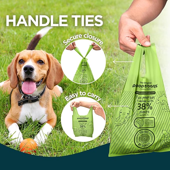 Poop bags 120 handle bags unscented 7 x 13.5 in