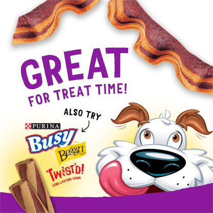 Purina Beggin’ Strips Dog Treats, Bacon & Cheese Flavor, Made with Real Bacon and Soft Texture, 6 OZ Pouch (Pack of 1)