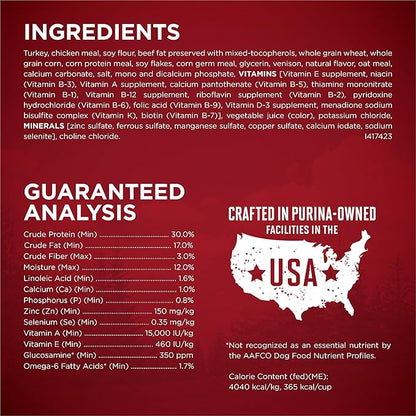 Purina ONE True Instinct With A Blend Of Real Turkey and Venison Dry Dog Food, 15 lbs.