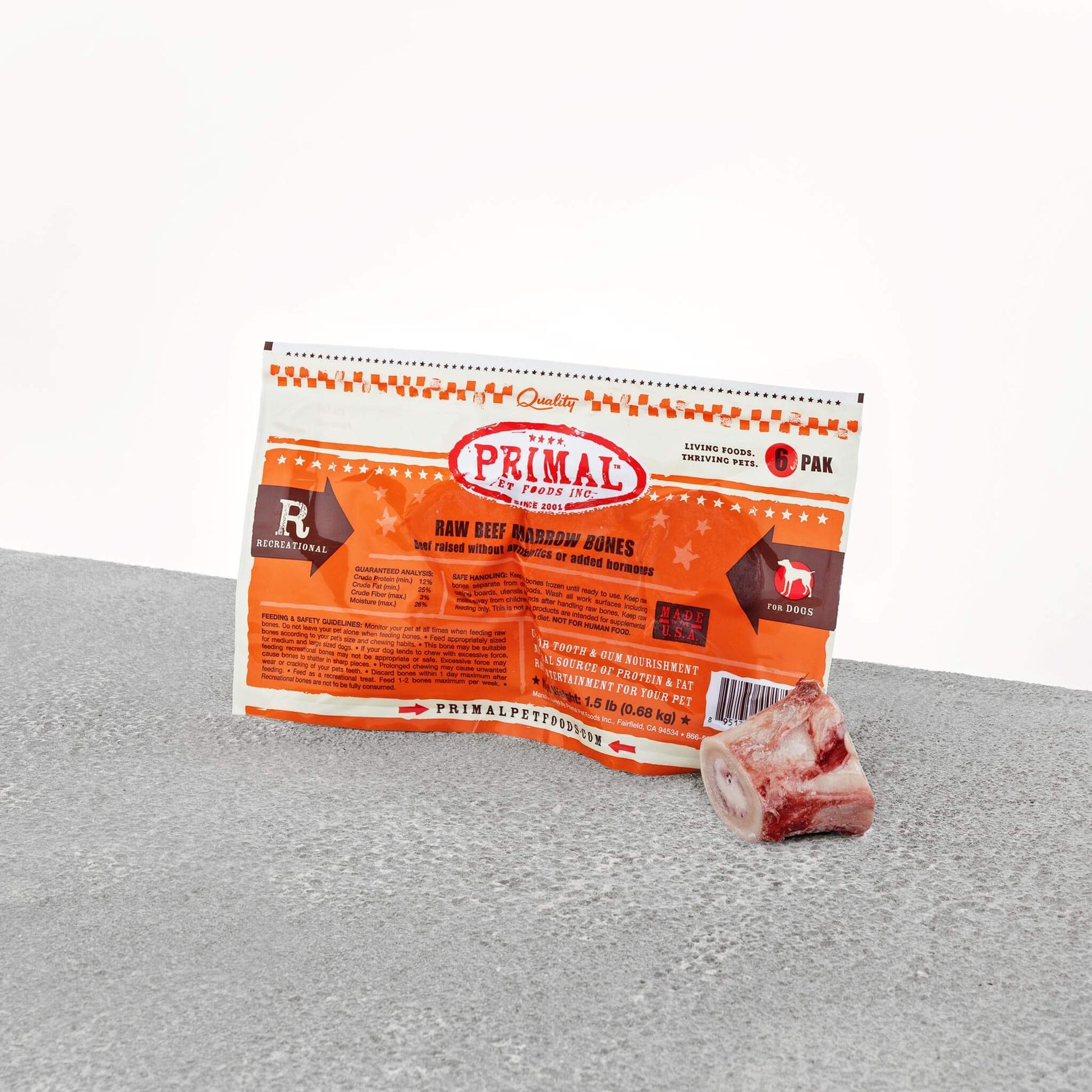 Raw beef marrow bone frozen primal foods small