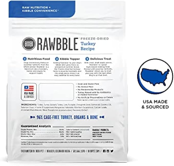 Rawbble freeze dried turkey topper