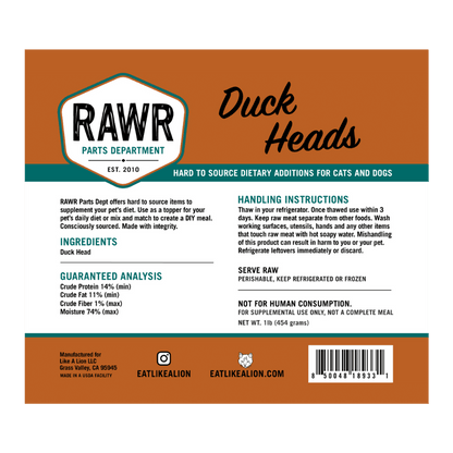 Rawr duck heads frozen
