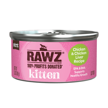 Rawz kitten chicken and chicken liver canned pate