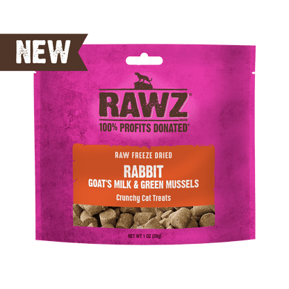 Rawz Raw Freeze Dried Rabbit with Goats Milk and Green Mussels Cat Treats