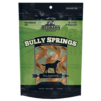 Redbarn All - Natural 4 - 6" Bully Springs Sticks for Dogs - Premium Grain - Free Single Ingredient Boredom Busting Dental Chew Rawhide Alternative - 3 Count
