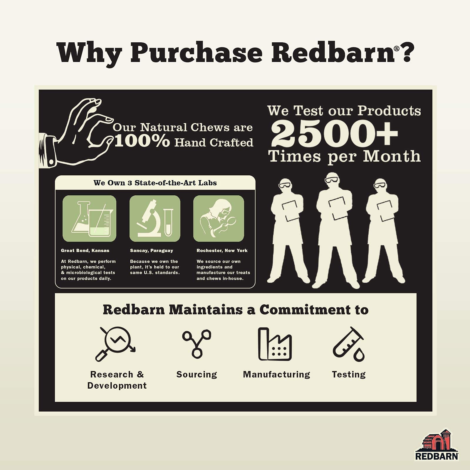 Redbarn All - Natural 4 - 6" Bully Springs Sticks for Dogs - Premium Grain - Free Single Ingredient Boredom Busting Dental Chew Rawhide Alternative - 3 Count