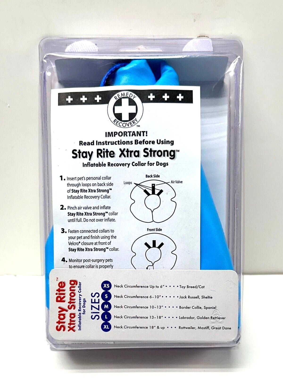 Remedy recovery inflatable recovery collar for dogs medium
