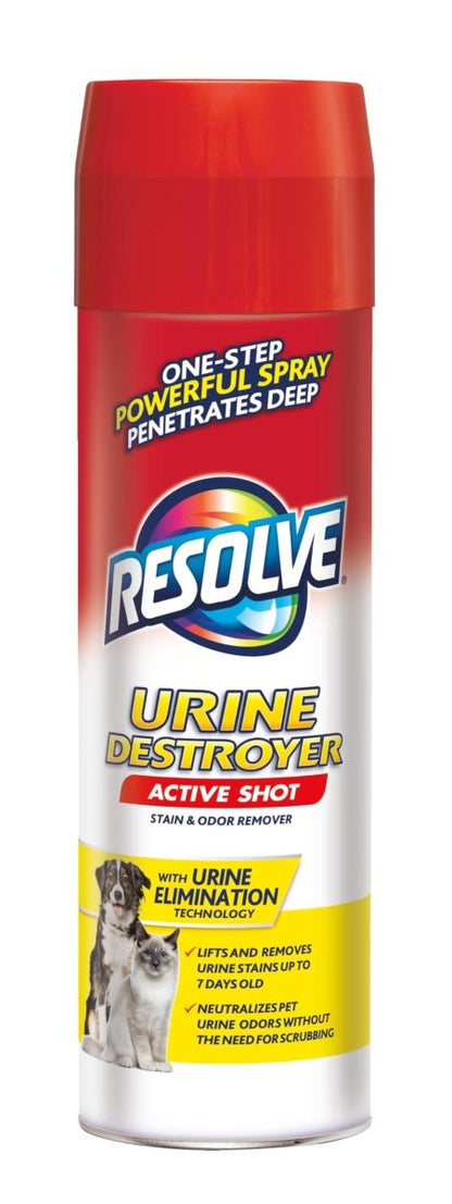 Resolve Urine Destroyer Active Shot, Stain And Odor Remover, Upholstery And Carpet Cleaner, Pet Stain And Odor Remover, Carpet Cleaner, 17oz