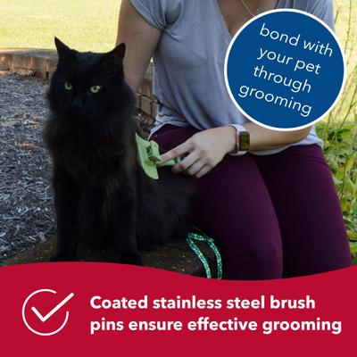 Safari stainless steel pin flexible slicker cat brush