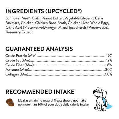 Shameless Pets Dog Training Treats, Bone Broth Chews (Peanut Butter Bliss) - Natural & Healthy Puppy Dog Treats - Soft Training Treats for Dogs with Naturally Occurring Collagen - Small Dog Treats